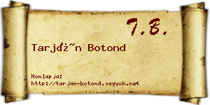 Tarján Botond névjegykártya