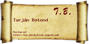 Tarján Botond névjegykártya